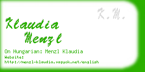 klaudia menzl business card